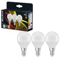 Ledvance Gmbh Bellalux E14 LED kisgömb, 2,5W, 250 lm, 2700 K, melegfehér, opál műanyag-25 W izzó helyett, 3 darabos - Classic P