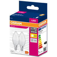 Ledvance Gmbh Osram E14 LED Value Classic gyertya fényforrás 4,9W, 470 lm, 3000 K, 40 W izzó helyett (2 darabos)