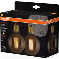 Ledvance Gmbh Osram E27 LED 6,5W, 725 lm, 2400 K, candlelight, dimmelhető, arany színű színű üveg-52 W izzó helyett, 2 darabos - Vintage 1906 DIM Classic Globe95 Gold filament