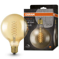 Ledvance Gmbh Osram E27 LED 7W, 600 lm, 2200 K, candlelight, dimmelhető, arany színű színű üveg-50 W izzó helyett - Vintage 1906 DIM Classic Globe125 Gold filament
