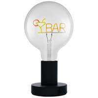 Ledvance Gmbh Ledvance 1906 Letter Table Bar - Vintage asztali lámpa E27 foglalattal, neon színű LED-es "Bar" felitattal, 1,2W, 1200K, fekete fém és üveg