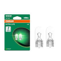 OSRAM GmbH Osram Ultra Life W5W jelzőizzó, 12V, W2.1x9.5d foglalattal, 50 lumen fényáram, hosszú élettartamú, 2825ULT-2BL, 2db/bliszter