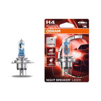 OSRAM GmbH Osram Night Breaker Laser H4 halogén fényszórólámpa, akár +150% fényerő, 12 V, 60/55 W, 3900 K, P43t foglalat, extra fényteljesítmény, 64193NL-1BL,, 1 darab/bliszter