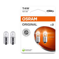 OSRAM GmbH Osram Original Line T4W jelzőizzó, kompakt méret, hosszú élettartam, 12V, 4W, Ba9s foglalat, 35 lumen fényáram, autós alkalmazásra, 3893-2BL, 2db/bliszter
