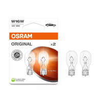 OSRAM GmbH Osram Original Line W16W jelzőizzó, üvegfejes ék alakú foglalattal, 12V, 16W, 310 lumen fényáram, sokoldalú autós alkalmazásra, 921-2BL, 2db/bliszter