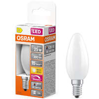 Ledvance Gmbh Osram E14 LED gyertya, 2,2W, 300 lm, 2700 K, melegfehér, dimmelhető, opál üveg-25 W izzó helyett - Superstar+ Classic B