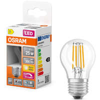 Ledvance Gmbh Osram E27 LED kisgömb, 2,2W, 300 lm, 2700 K, melegfehér, dimmelhető, áttetsző üveg-25 W izzó helyett - Superstar+ Classic P filament