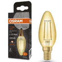 Ledvance Gmbh Osram E14 LED gyertya, 2,5W, 220 lm, 2400 K, candlelight, arany színű színű üveg-20 W izzó helyett - Vintage 1906 Classic B filament