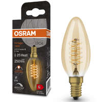 Ledvance Gmbh Osram E14 LED gyertya, 3,4W, 250 lm, 2200 K, candlelight, dimmelhető, arany színű színű üveg-25 W izzó helyett - Vintage 1906 DIM Classic B Gold filament