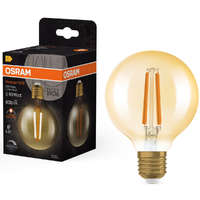 Ledvance Gmbh Osram E27 LED 7,2W, 806 lm, 2400 K, candlelight, dimmelhető, arany színű színű üveg-60 W izzó helyett - Vintage 1906 DIM Classic Globe Gold filament