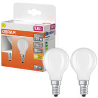 Ledvance Gmbh Osram E14 LED kisgömb, 1,8W, 250 lm, 2700 K, melegfehér, opál üveg-25 W izzó helyett, 2 darabos - Superstar Classic P