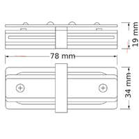 Ledvance Gmbh Ledvance Connector 1-phase tracking system I Type – Egyfázisú sínes világítási rendszer egyenes csatlakozóelem, alumínium/műanyag kivitel, fehér színben