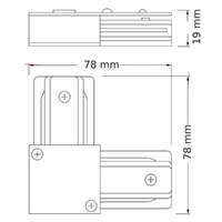 Ledvance Gmbh Ledvance Connector 1-phase tracking system L Type – L alakú csatlakozó 1-fázisú sínrendszerhez, fekete kivitel, alumínium/műanyag ház, kompakt 69×69×19mm