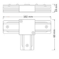 Ledvance Gmbh Ledvance Connector 1-phase tracking system T Type – fehér T-alakú csatlakozóelem beltéri sínrendszerekhez, alumínium/műanyag kivitel, tartós, könnyen szerelhető