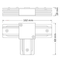 Ledvance Gmbh Ledvance Connector 1-phase tracking system T Type Black – T alakú összekötő elem 1 fázisú sínrendszerhez, fekete, alumínium/műanyag