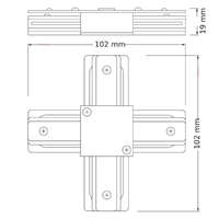 Ledvance Gmbh Ledvance Connector 1-phase tracking system X Type – X alakú összekötő egyfázisú sínrendszerhez, fehér kivitel, alumínium/műanyag, 102x102x19 mm