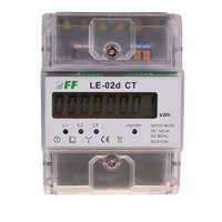 F&F Fogyasztásmérő DIN sínre 3 fázisú áramváltós x/5 áttétel 5-6000 LCD DIN F&F LE-02D CT