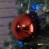 QX-IMPEX Kft. Karácsonyfadísz fényes bordó színben, 15cm