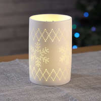 QX-IMPEX Kft. Karácsonyi világító kerámia lámpás hópehely 13cm