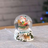 QX-IMPEX Kft. Karácsonyi hógömb - Mikulás szánkón, 9 cm