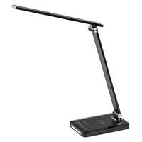 Rábalux Zrt. Szabályozható íróasztali LED lámpa telefontöltővel 45 cm - Traze Rábalux 74213, memória, időzítő, éjjeli fény, érintőkapcsoló, állítható, Qi vezeték nélküli töltés, 3000-6500 K, 190 lm, 5 W, 5 V