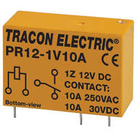 Tracon Budapest Kft. Print relé 12V DC / 1×CO, 10A, PR12-1V10A Tracon