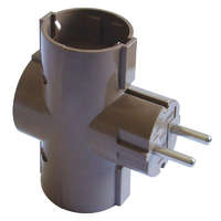 Tracon Budapest Kft. Tracon többférőhelyes átalakító csatlakozó, normál, barna 3×SHUKO, max.16A TDUGO-BARN