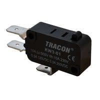 Tracon Budapest Kft. Tracon KW3-01 Mikrokapcsoló ütközős 250 V/16(4) A, 6,3x0,8 mm, IP00