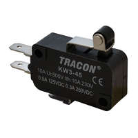 Tracon Budapest Kft. Helyzetkapcsoló, mikro, karos-görgős 16(4)A / 250V AC, 15mm, 4,8x0,8 mm, IP00 KW3-45