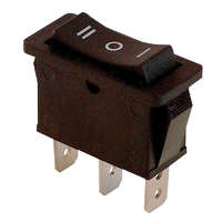 Tracon Budapest Kft. Készülékkapcsoló, háromállású, fekete, (I-0-II felirat) 16(6)A, 250V AC TES-12 Tracon