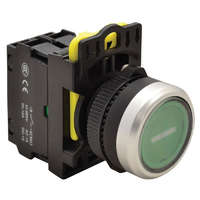 Tracon Budapest Kft. Világító nyomókapcsoló zöld (fehér I) 1×NO 5A/230V AC-15 IP65 LED 230V AC/DC Tracon NYK3-P1L
