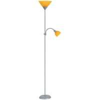 Rábalux Zrt. Mennyezetvilágító állólámpa olvasókarral, sárga, 178 cm - Action Rábalux 4026, zsinórkapcsoló, 1xE27+1xE14 foglalattal