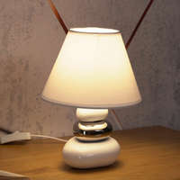 Rábalux Zrt. Éjjeli lámpa, fehér-króm kő torony, 25 cm - Salem Rábalux 4949, 1xE14 foglalattal