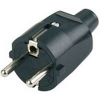 Anco Electrics Kft. Földelt PVC dugvilla vezetékvédővel, 16A, 250V, IP20, fekete 321211
