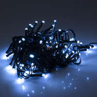 Somogyi Elektronic Kft. Kültéri hidegfehér fényfüzér, 8 programos, 100 LED, adapterrel