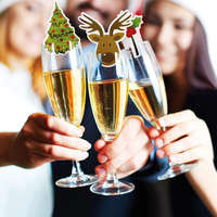 Globiz International Kft. Karácsonyi pohárjelölő dekoráció, 2x8 féle minta / csomag