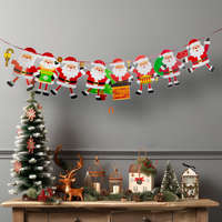 Globiz International Kft. Karácsonyi papír girland - 8 db Mikulás - 3,5 m