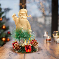 Globiz International Kft. Adventi dekoráció mécsestartóval - réz, Mikulás - 8x13cm