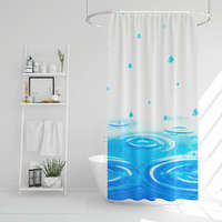 Globiz International Kft. Zuhanyfüggöny - 3 féle - kék, tavasz, kockás mintás - 180 x 180 cm (véletlenszerűen kerül kiválasztásra)