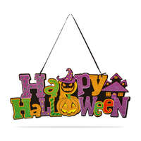 Globiz International Kft. Halloween-i dekoráció - "Happy Halloween" - akasztható - 42,5 x 18 cm