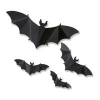 Globiz International Kft. Halloween-i dekoráció - denevér szett - öntapadós - fekete - 30 db / csomag