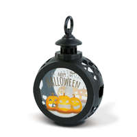 Globiz International Kft. Halloween-i világító dekoráció - tök - felakasztható - LED - 8,5 x 13,5 cm