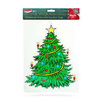 Globiz International Kft. Karácsonyi ablakdekoráció - karácsonyfa - tapadókorongos - 30 x 29 cm