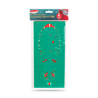 Globiz International Kft. Karácsonyi dekoráció - lábnyom sablon szett - műanyag - 30,5 x 14 cm - 4 db / csomag