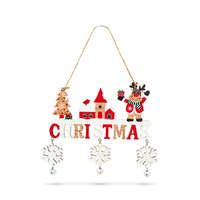 Globiz International Kft. Karácsonyi dekoráció - akasztható - fa - csengettyűvel - 23 x 20 cm - 2 féle - a felirat véletlenszerűen lesz kiválasztva