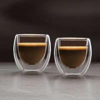 Globiz International Kft. Duplafalú üveg csésze - 80 ml - 2 db / doboz