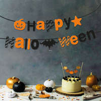 Globiz International Kft. Halloween-i papír girland - "Happy Halloween" felirat - 3,5 m
