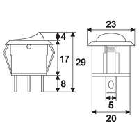 Globiz International Kft. Billenő kapcsoló 1 áramkör 6 A - 250 V ON - OFF zöld világítással