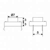 Globiz International Kft. Mikrokapcsoló 1 áramkör 0,05 A - 12 V DC OFF - (ON) 12x12x6 mm