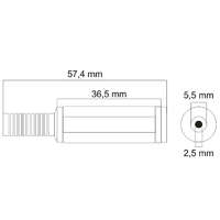 Globiz International Kft. DC aljzat törésgátlóval 5.5/2.5